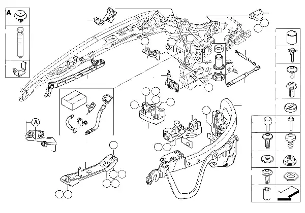Hardtop rebaixável, peças de montagem